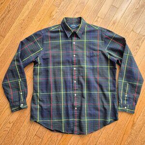 Polo Ralph Lauren Classic Fit Pony Shirt Men's XL Button Up Green Plaid